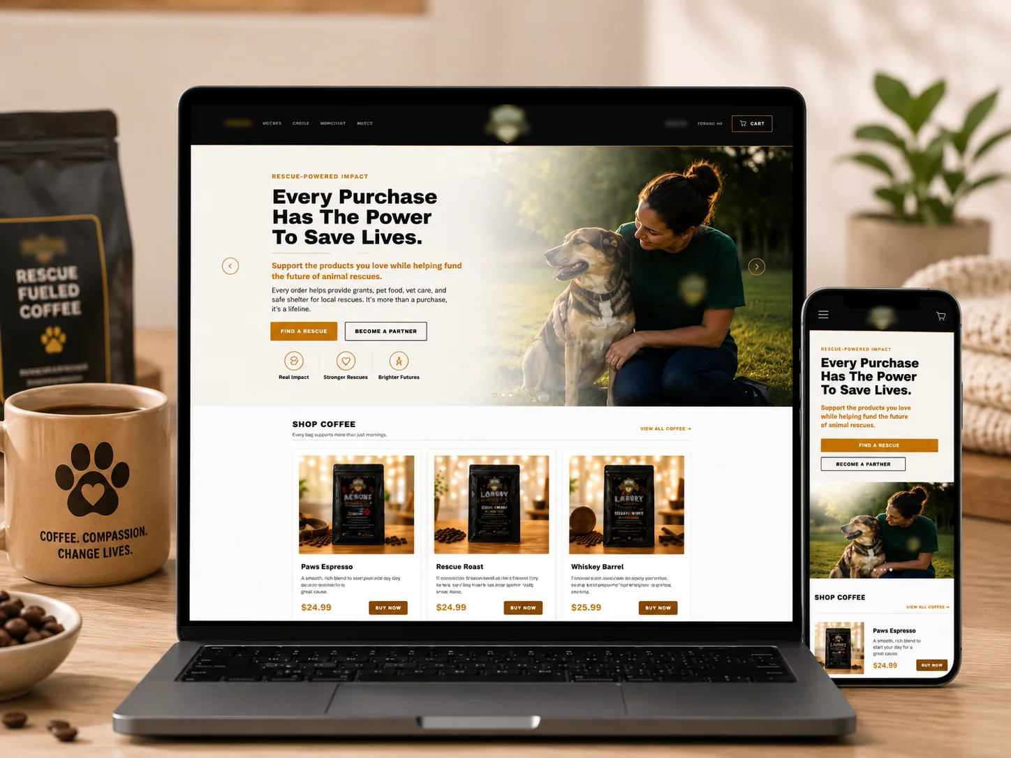 Responsive ecommerce website presentation