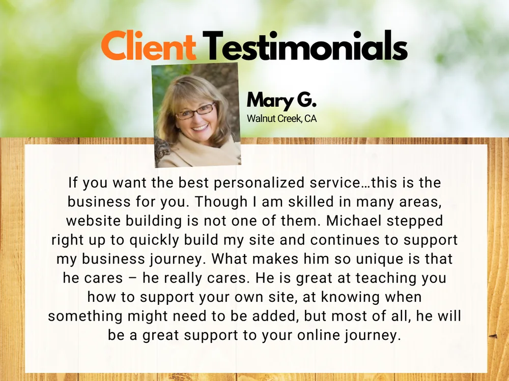 Client testimonial from Mary G.